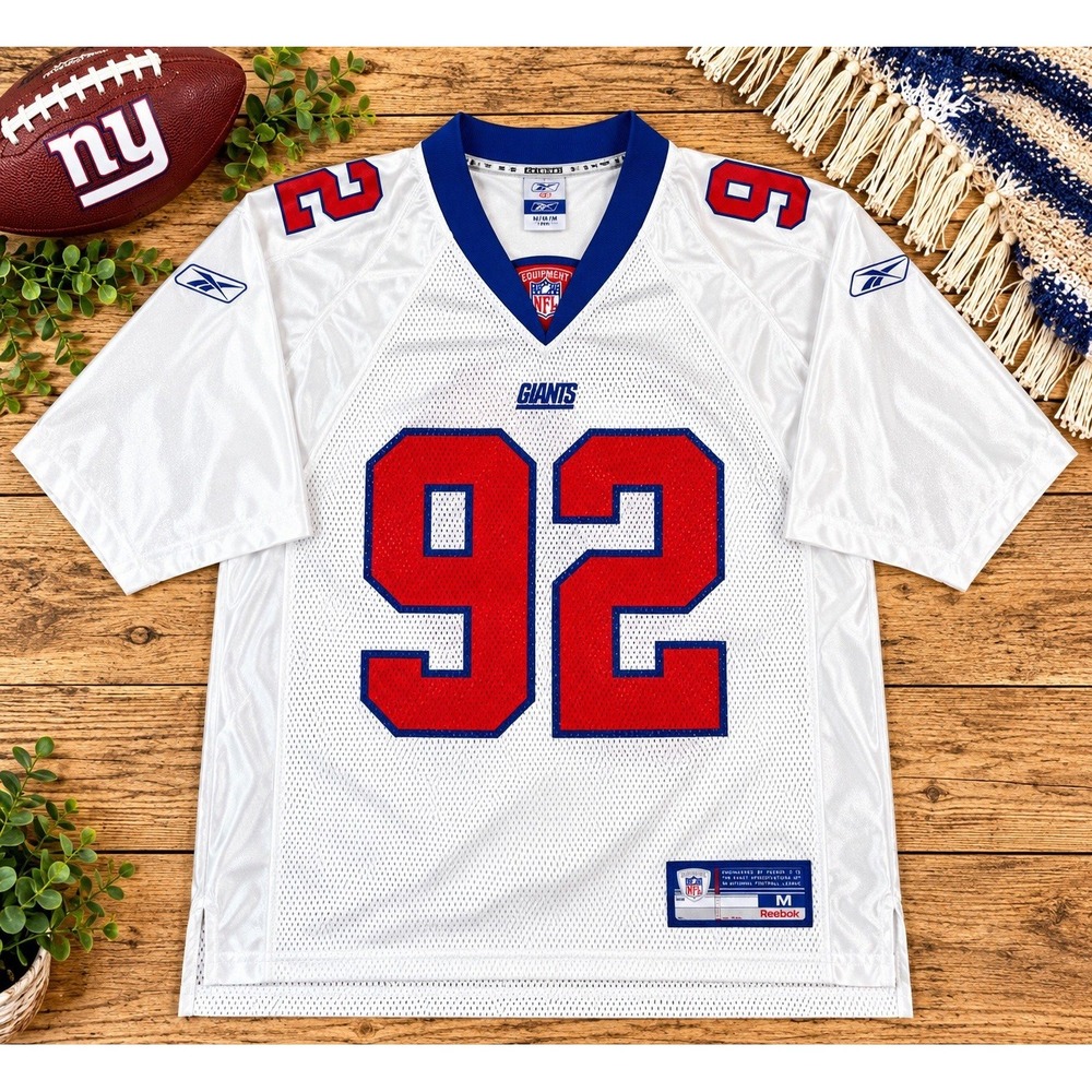 Michael Strahan 92 New York Giants Reebok NFL Equipment Jersey Mens M White